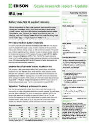 Edison: Matériaux de batterie pour soutenir la récupération - Mise à jour du 25.03.2020